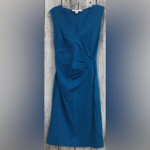Diane Von Furstenberg teal rusched dress